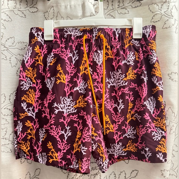 NWOT-Georg 6” Coral Print Swim Trunk/Shorts -Purple/Orange/Pink *Smoke Free Home - Picture 3 of 5